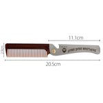 Folding Oil Head Comb Beard Styling Comb, Plating Gray, Amber