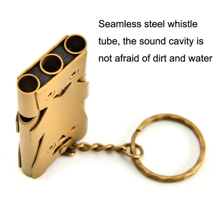 Outdoor High Decibel Stainless Steel Three-Tube Survival Rescue Whistle, Silver, Grey, Black, Colorful, Gold