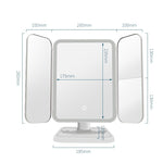 430 Three-Sided Folding LED Makeup Mirror Table Lamp, Plug-in Style, Charging Style, Three-color Light Charging Style