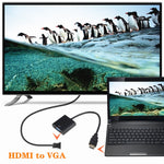 ZHQ007 HD 1080P HDMI to VGA Converter, White, Black