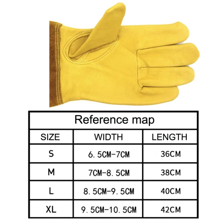 1 Pair JJ-GD305 Genuine Leather Stab-Resistant Cut-proof Garden Gloves, Size:, S, M, L, XL