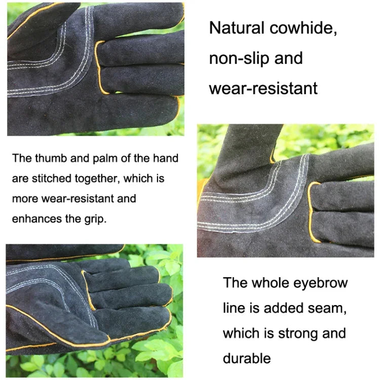 1 Pair JJ-S2011 Outdoor Garden Cut-Proof Genuine Leather Welding Gloves, JJ-S2011