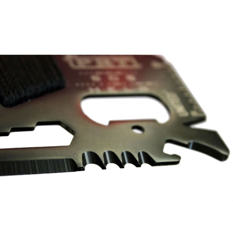 14 In 1 Stainless Steel Multi-Function Outdoor Survival Tool Card With Rope