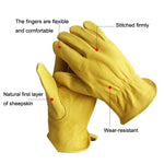1 Pair JJ-5002 Outdoor Riding Gardening Genuine Leather Safety Gloves, Size:, S, M, L, XL