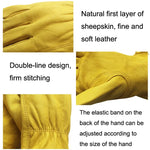 1 Pair JJ-5002 Outdoor Riding Gardening Genuine Leather Safety Gloves, Size:, S, M, L, XL