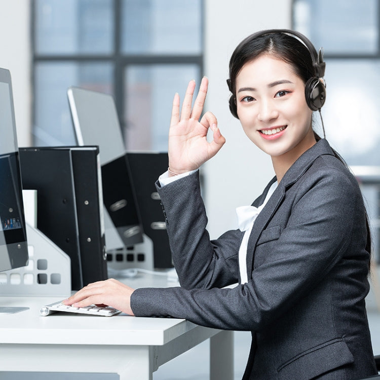 Soyto SY808MV Online Class Office Computer Headset, Cable Length: 1.6m, Black 3.5mm, Black 6.5mm