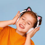 T6 Cute Cat Ear Decoration for Headphones, Black, White