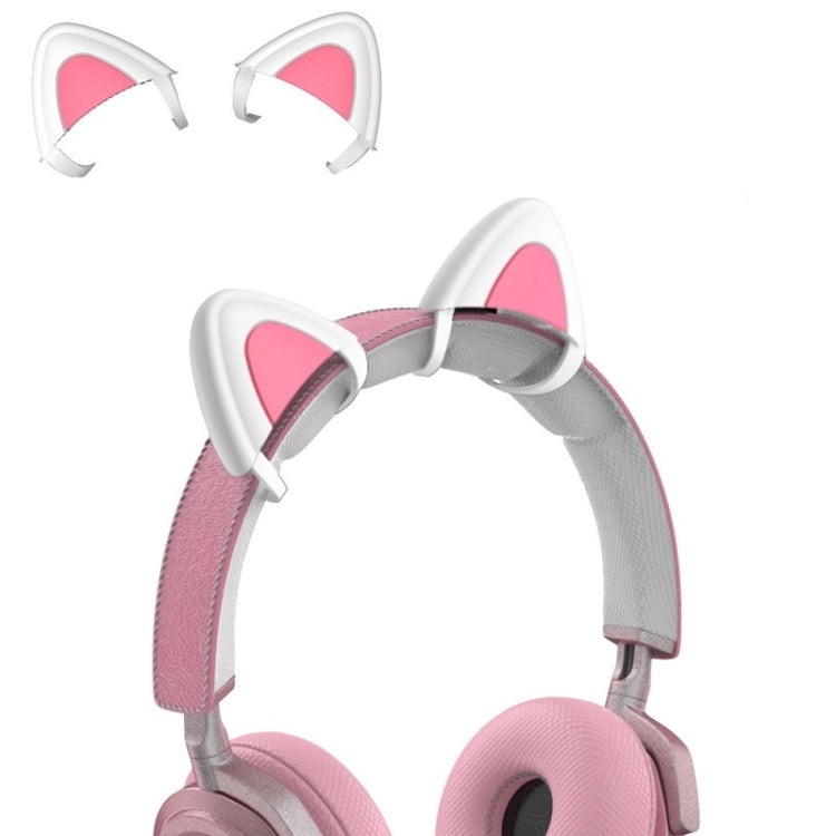 T6 Cute Cat Ear Decoration for Headphones, Black, White
