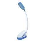 9 LEDs Mini Clip Desk Lamp USB Charging Student Eye Protection Reading Lamp, Blue and White, Black