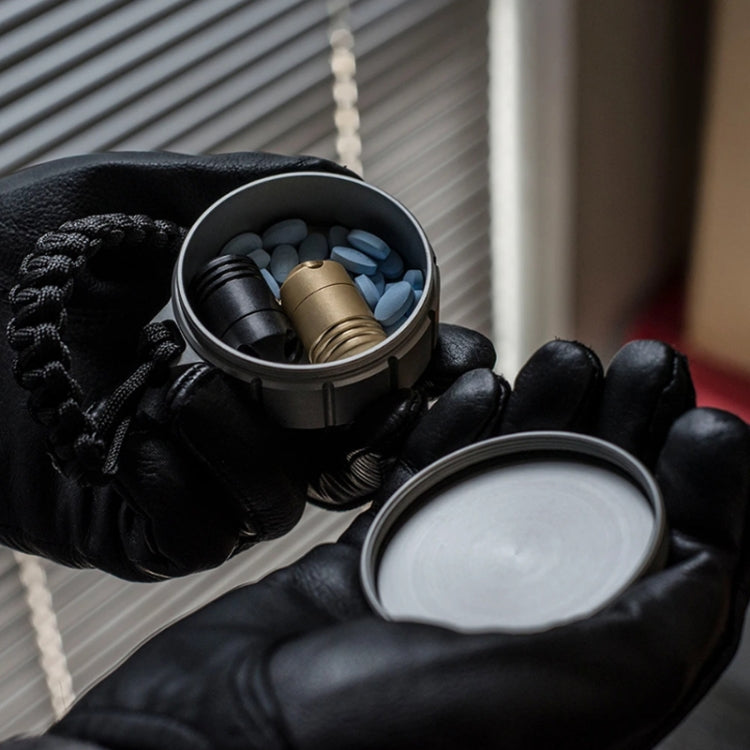 Outdoor Portable Stainless Steel First Aid Pill Storage Box, Black, Silver