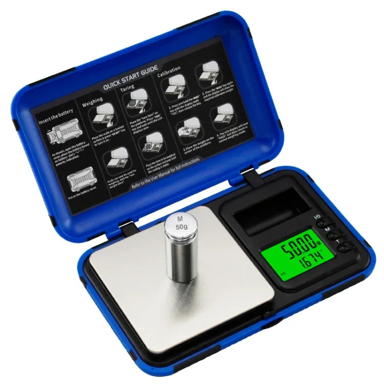 Two-color Portable Pocket Scale with Weight Baking, 200g / 0.01g, 50g / 0.001g