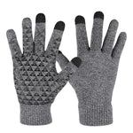 1 Pair Thick Velvet Touch Screen Knitted Warm Gloves, Free Size