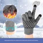 1 Pair Thick Velvet Touch Screen Knitted Warm Gloves, Free Size