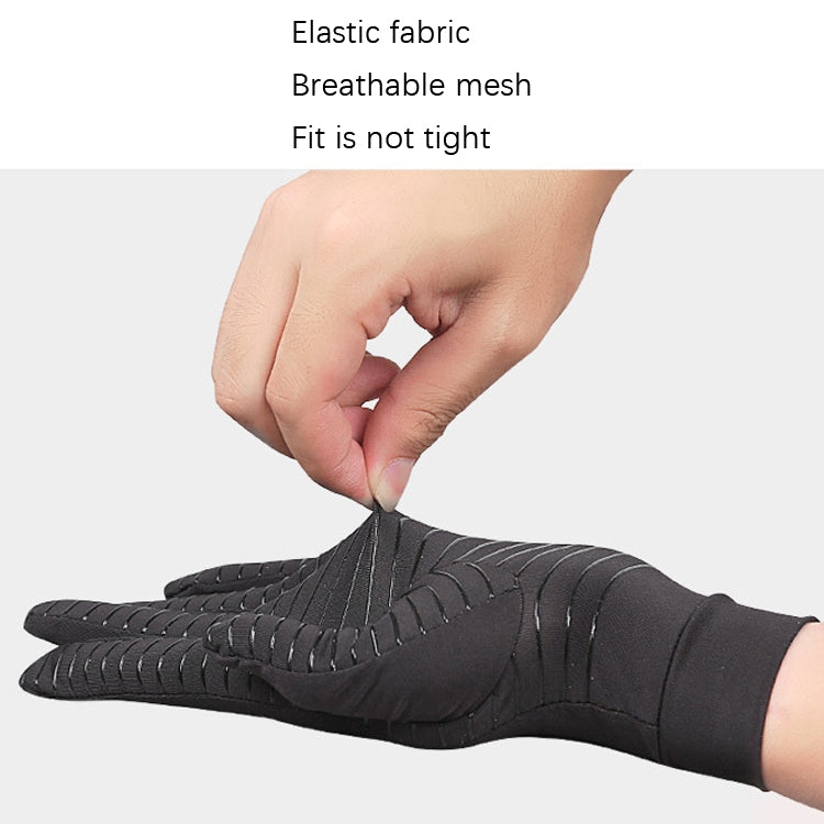 Copper Fiber Pressure Sports Fitness Anti-Slip Gloves, Size:, S, M, L
