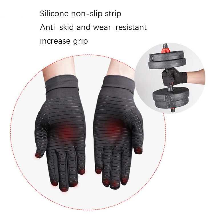 Copper Fiber Pressure Sports Fitness Anti-Slip Gloves, Size:, S, M, L