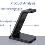 D2 3 In 1 15W Wireless Vertical Charger, D2 (Black)