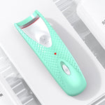 Elektrische, beheizte Wimpernzange mit Ziegelsteinmuster, Rosa, Grün