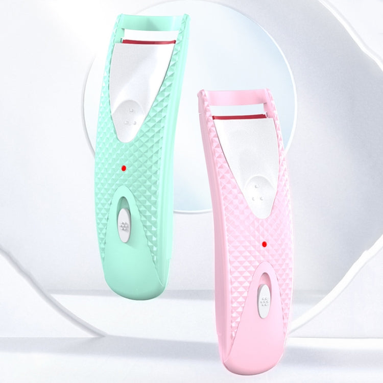 Elektrische, beheizte Wimpernzange mit Ziegelsteinmuster, Rosa, Grün