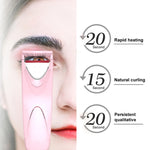 Elektrische, beheizte Wimpernzange mit Ziegelsteinmuster, Rosa, Grün