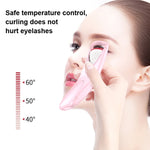 Elektrische, beheizte Wimpernzange mit Ziegelsteinmuster, Rosa, Grün