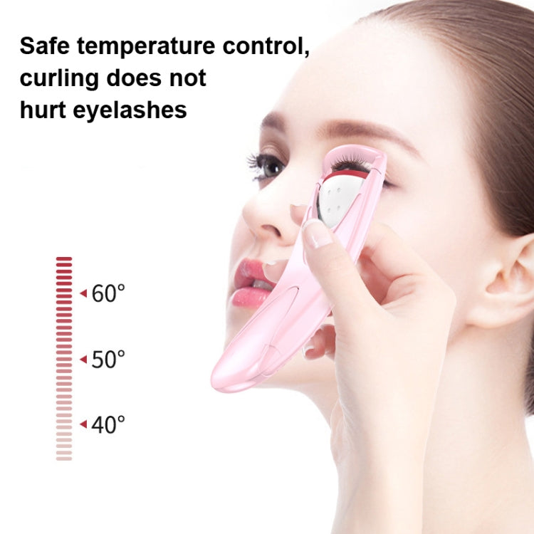 Elektrische, beheizte Wimpernzange mit Ziegelsteinmuster, Rosa, Grün