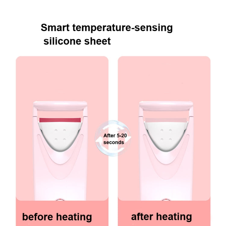 Elektrische, beheizte Wimpernzange mit Ziegelsteinmuster, Rosa, Grün