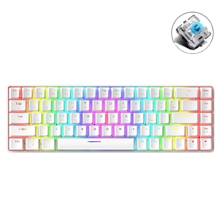 ZIYOU LANG T8 68 Keys RGB Luminous Gaming Mechanical Keyboard, Cable Length:1.6m, T8 White Green Shaft, T8 White Red Shaft, T8 Blue Green Shaft, T8 Pink Green Shaft, T8 Purple Green Shaft, T8 Black Green Shaft, T8 Black Tea Shaft