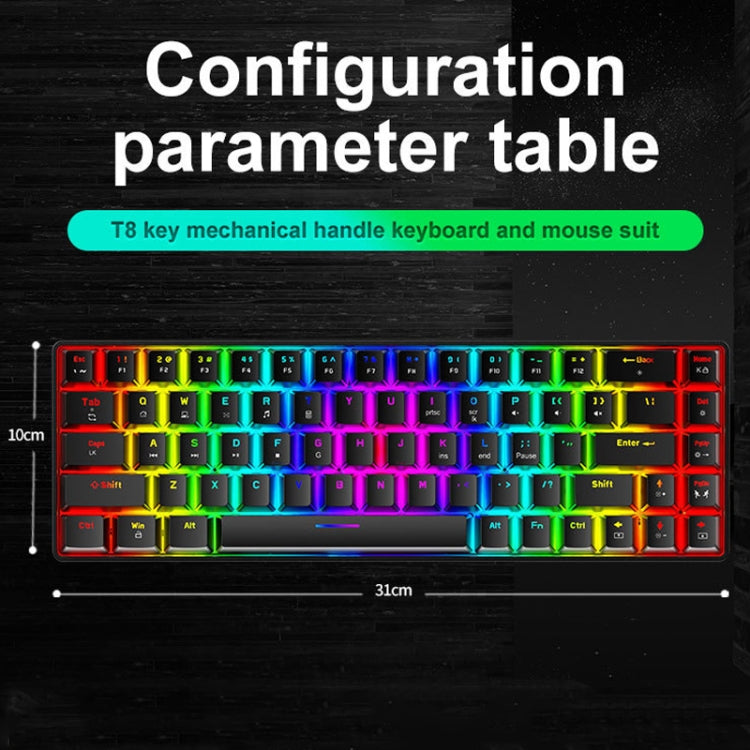 لوحة مفاتيح ميكانيكية للألعاب مضيئة RGB ZIYOU LANG T8 68 مفتاح، طول الكابل: 1.6م، T8 أسود محور أخضر، T8 أسود محور شاي، T8 أبيض محور أخضر، T8 أبيض محور أحمر، T8 أزرق محور أخضر، T8 وردي محور أخضر