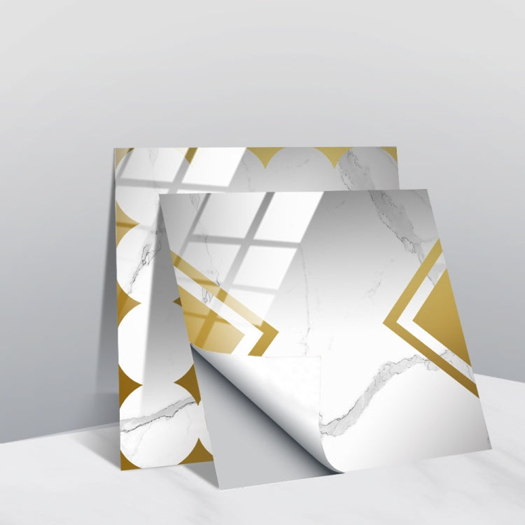 PVC Crystal Covered Film Geometric Pattern Tile Wall Sticker, 20 PCS 15cm