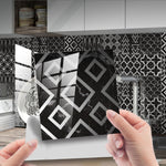 PVC Crystal Covered Film Geometric Pattern Tile Wall Sticker, 20 PCS 15cm