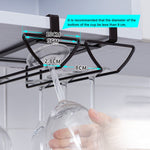 Free Punch Cabinet Wrought Iron Wine Glass Holder Upside Down Rack,Style:, Double Row