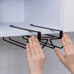 Free Punch Cabinet Wrought Iron Wine Glass Holder Upside Down Rack,Style:, Double Row