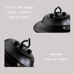 Outdoor Portable Hanging USB Charging Camping Light, Black, Beige