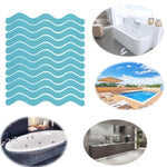 24pcs /Bag Wavy Shaped Safety Bathtub Non-Slip Sticker, 1.3 x 18cm