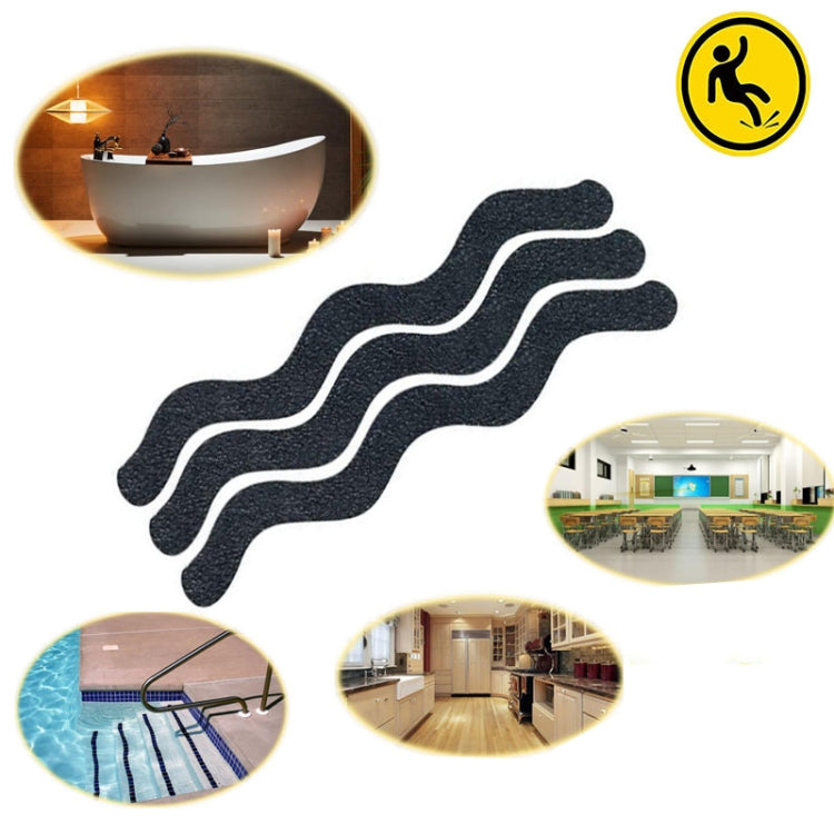 24pcs /Bag Wavy Shaped Gravel Pattern Bathtub Non-Slip Sticker, 1.3 x 18cm