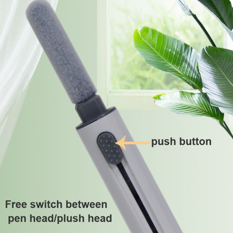5 PCS Portable Second-generation Telescopic Headset Cleaning Pen Keyboard Dust Brush, 5 PCS White, 5 PCS Black