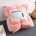 Bath Towel + Towel Set Can Wear Coral Fleece Beach Towel, White, Pink, Blue, Brown, Cyan