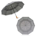 PARACHASE Ten-bone Double-layer Large Windproof Business Automatic Folding Umbrella, Grey, Black, Navy, Khaki