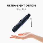 PARACHASE Carbon Fiber Light Portable Small Clever Black Glue Sunscreen Anti-UV Sun Umbrella, Black, Navy, Khaki