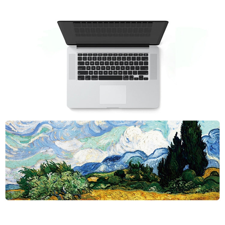 Am002 Large Oil Painting Desk Rubber Mouse Pad, 400x900x1.5mm Unlocked, 400x900x3mm Locked, 400x900x2mm Locked, 300x800x2mm Locked