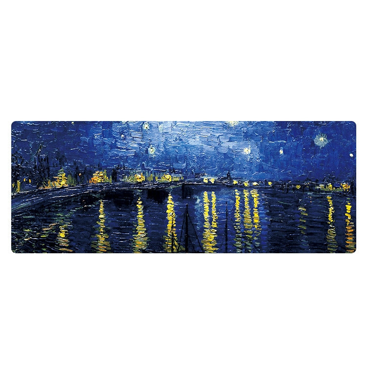 Am002 Large Oil Painting Desk Rubber Mouse Pad, 400x900x1.5mm Unlocked, 400x900x3mm Locked, 400x900x2mm Locked, 300x800x2mm Locked