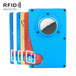 محفظة حاملة بطاقات مضادة للفقدان مع تقنية RFID لـ AirTag الجيل الثاني / AirTag الجيل الأول، أزرق، أسود، رمادي، فضي