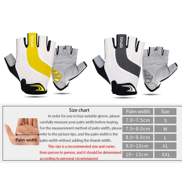GIYO S-14 Bicycle Half Finger Gloves GEL Shock Absorbing Palm Pad Gloves, S, M, L, XL, XXL