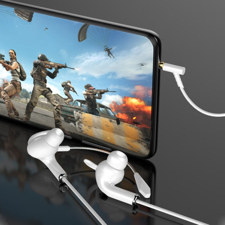 3.5mm Interface Mobile Phone Wire Control Headphones, White, Red, Black