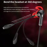3.5mm Interface Mobile Phone Wire Control Headphones, White, Red, Black