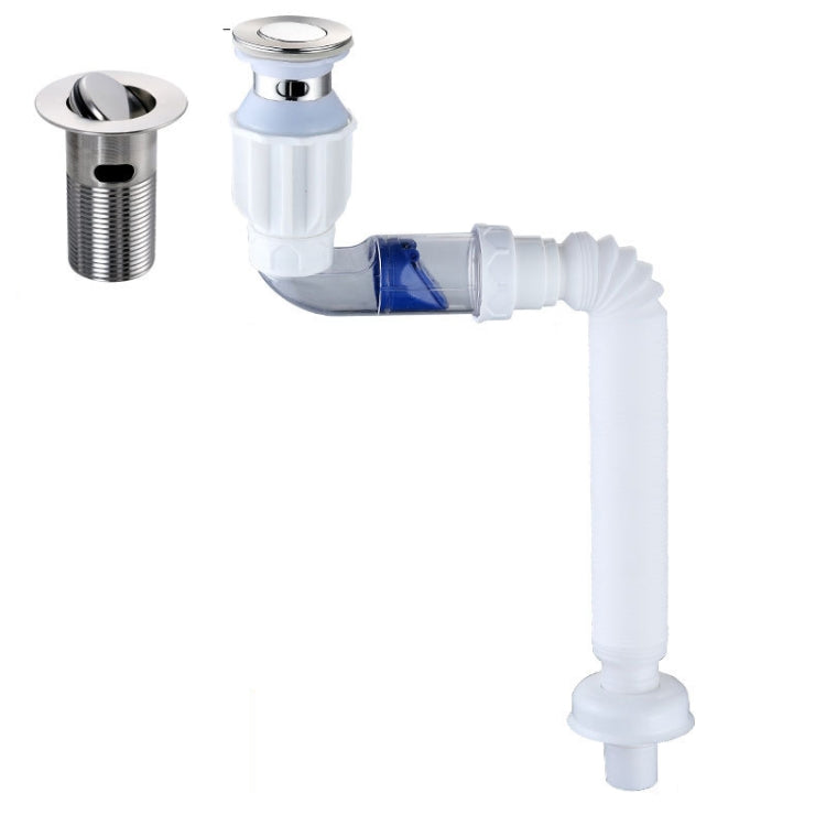 Household Deodorant Washbasin Water Pipe, Style:, A Black Flap With Basket and Overflow, B White Flap With Basket and Overflow, C Black Flap No Basket With Overflow, D White Flap No Basket With Overflow, E Black Flap Without Basket and Overflow        ...