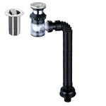 Household Deodorant Washbasin Water Pipe, Style:, A Black Flap With Basket and Overflow, B White Flap With Basket and Overflow, C Black Flap No Basket With Overflow, D White Flap No Basket With Overflow, E Black Flap Without Basket and Overflow        ...