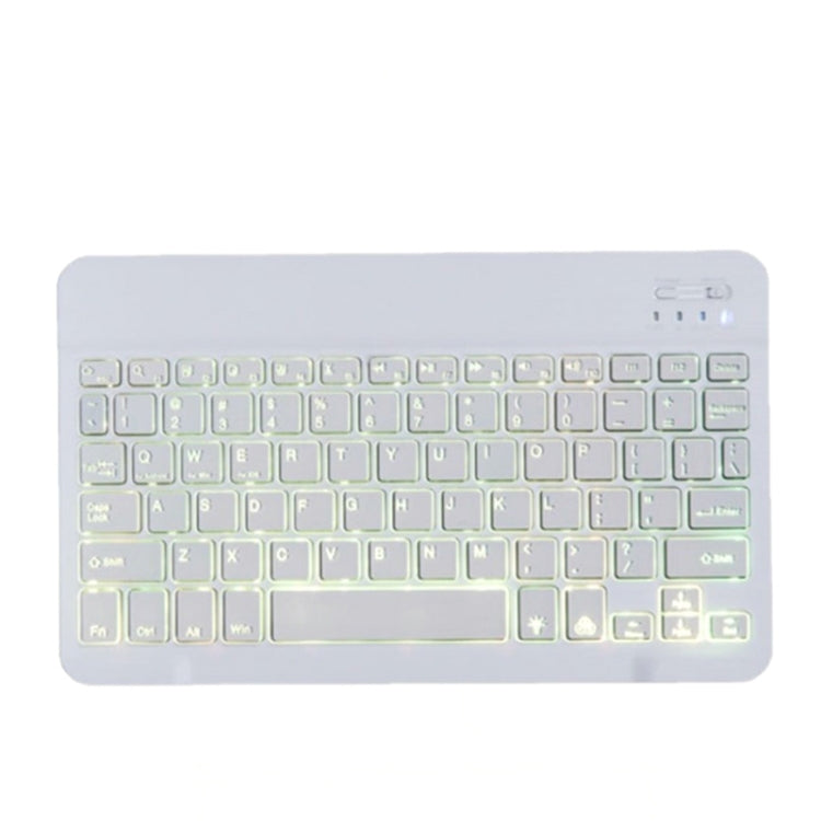 78 Keys 10 Inch RGB Colorful Backlit Bluetooth Keyboard For Mobile Phone / Tablet, Black, White