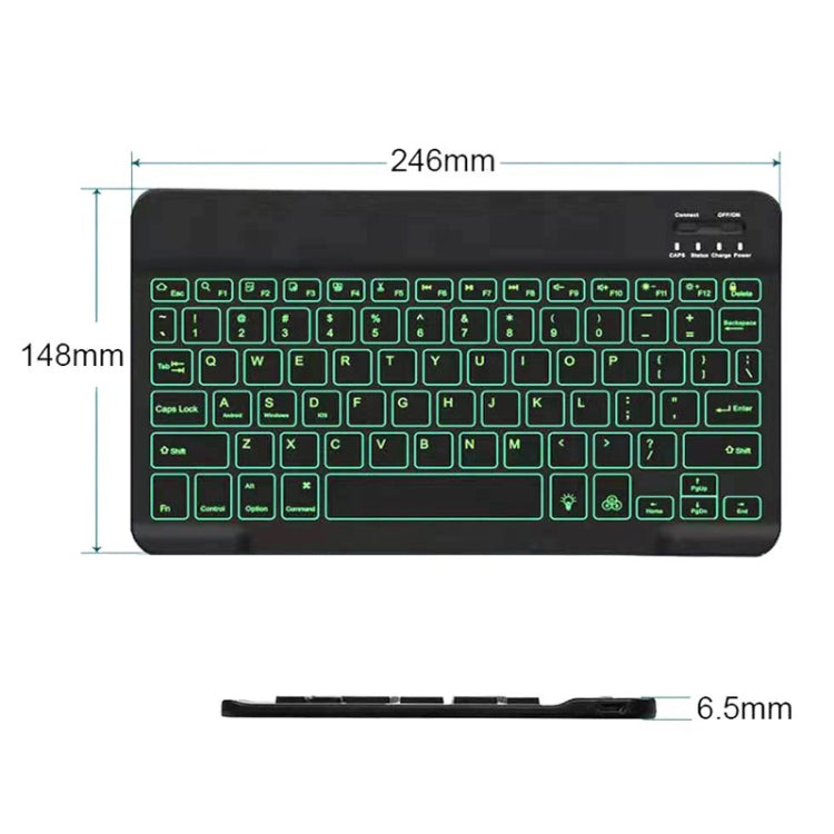 78 Keys 10 Inch RGB Colorful Backlit Bluetooth Keyboard For Mobile Phone / Tablet, Black, White