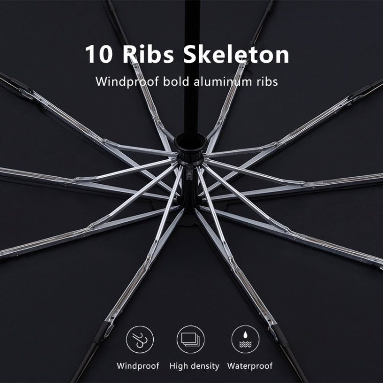 PARACHASE Large Ruggedized Shrink Retro Wind-Resistant Folding Umbrella, Blue, Black